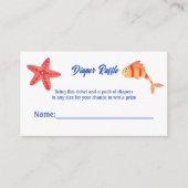 あー赤ちゃんシャワー航海のおむつラッフル エンクロージャーカード (正面)