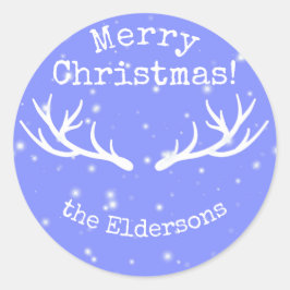 あー鹿クリスマスの休日のシールだよ ラウンドシール