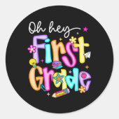 あ名門私立校風のあ1年生新学期先生St ラウンドシール (正面)