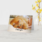 あ恋しく思なた、甘いオレンジのあらいぐま猫 カード (黄色い花)