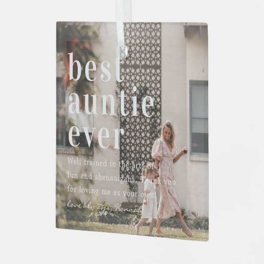 あ最高のる人 |引用文と写真ギフト ガラスオーナメント (正面左)