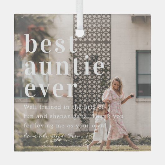 あ最高のる人 |引用文と写真ギフト ガラスオーナメント (正面)