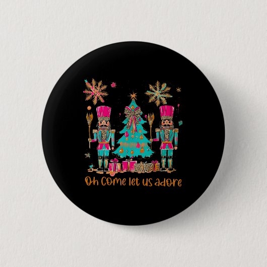 あ来ああクリスマスくるみ割りカースクア 缶バッジ (正面)