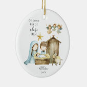 あ来ああ彼の出生シーンのクリスマスを崇拝しよう セラミックオーナメント (右)