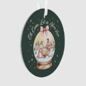 あ来ああ彼を崇拝しようイエスクリスマスピンクのコケット オーナメント (正面)