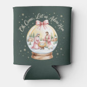 あ来ああ彼を崇拝しようイエスクリスマスピンクのコケット 缶クーラー (正面)