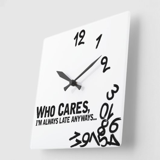 あ気にあいつだって遅い… スクエア壁時計 (傾斜)