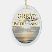 「あ素晴らしなたの誠実さ」 KJV聖なる書物、 経典引用文 セラミックオーナメント (右)