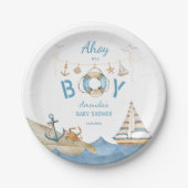 あ航海のあー男の子のシャワーだ ペーパープレート (正面)