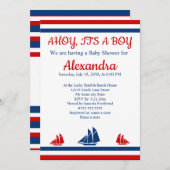 あ航海のあ赤い海軍の赤ちゃんシャワーだ 案内状 (正面/裏面)