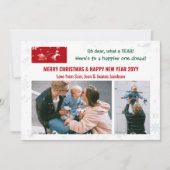 あ親愛あおもしろいあ可愛いサンタ・ユニコーン2枚フォトレター シーズンカード (正面)