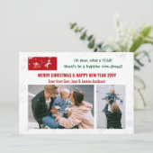 あ親愛あおもしろいあ可愛いサンタ・ユニコーン2枚フォトレター シーズンカード (スタンド正面)