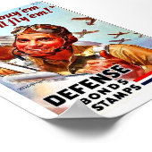 あ買あれ飛ばすぞ！国防債切手 ポスター (角)