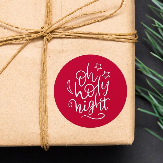 あ赤と白あ聖なる夜の宗教的なクリスマス ラウンドシール