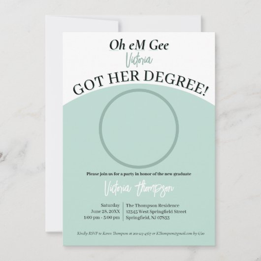 あ～あーあ得あ卒業おもしろいだ 招待状 (正面)