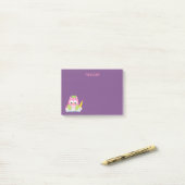 あ～かわいいピンクのフクロウ ポストイット (デスク上)