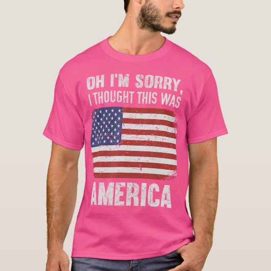あ~すいませ考えんアメリカのプロガン Tシャツ (正面)