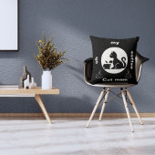 あ～コーヒー猫お母さんおもしろい可愛いモダン黒 クッション