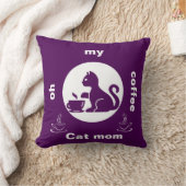 あ～コーヒー猫お母さんおもしろい可愛いモダン黒 クッション (ブランケット)