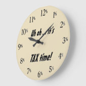 あ…税の時間だ!時計 – 黒文字 ラージ壁時計 (傾斜)