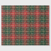 いいいけな文字グリーンプレイドパターンおもしろいかわいい ラッピングペーパー (フラット)