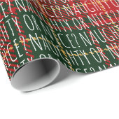 いいいけな文字グリーンプレイドパターンおもしろいかわいい ラッピングペーパー (ロールコーナー)