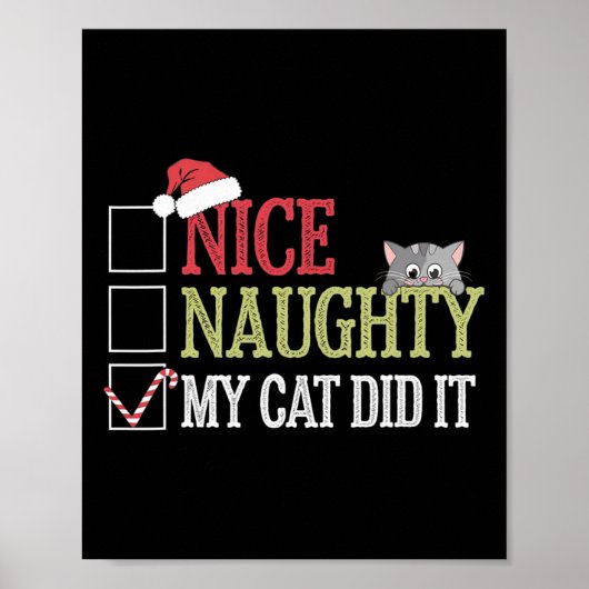 いいいけな猫がクリスマス猫好き ポスター (正面)