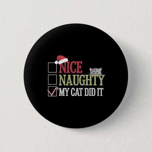 いいいけな猫がクリスマス猫好き 缶バッジ (正面)