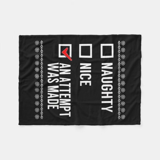 いいいけな試みが行われた – Christmas Check フリースブランケット (正面(横))