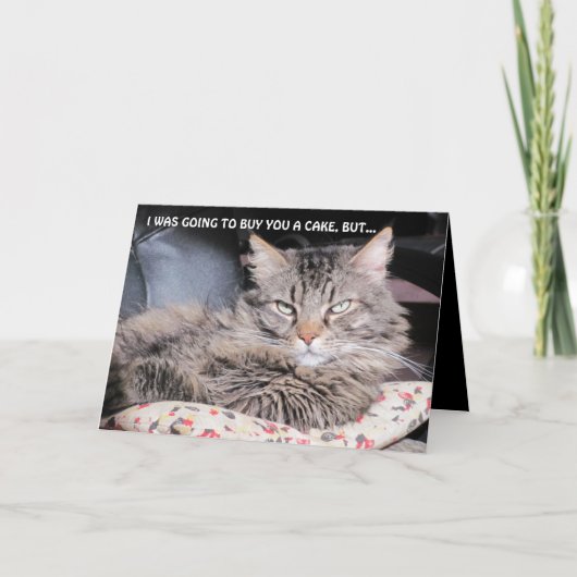 いいえお誕生日ケーキ、そのような多くのキャンドルを買う余裕はない カード (正面)