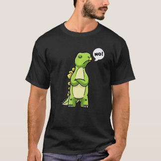 いいえと言うステゴサウルス恐竜の女の子 Tシャツ