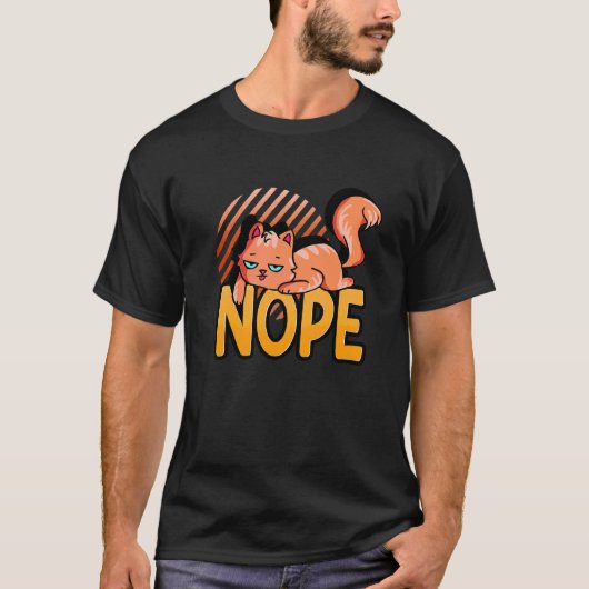 いいえオレンジのネコ Tシャツ (正面)