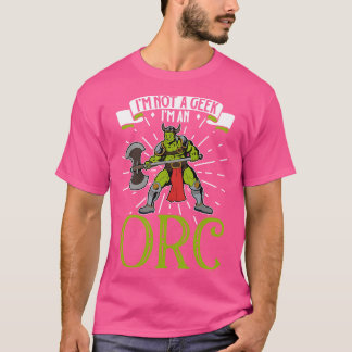 いいえギークD20ロレプレイキャラクターOrc Tシャツ