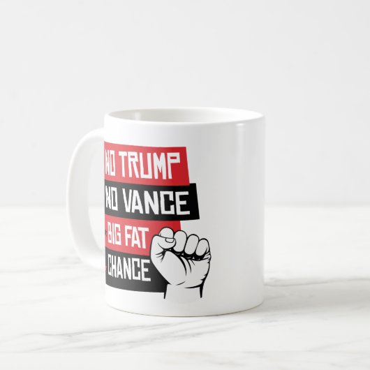 いいえトランプいいえVance大きな太ったチャンス コーヒーマグカップ (正面左)