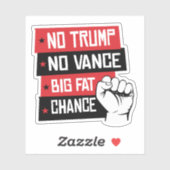 いいえトランプいいえVance大きな太ったチャンス シール (シート)