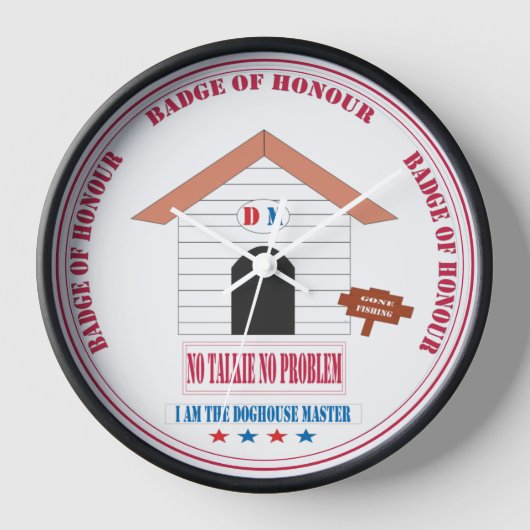 いいえトーキー、問題なし犬小屋マスターDescgn。 壁時計 (正面)