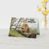 いいえライオン、あなたは最高のパパ – 父の日札 カード (黄色い花)