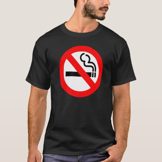 いいえ喫煙警告標識酸素非喫煙者タバコ Tシャツ (正面)