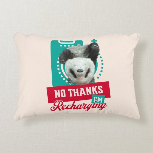 いいえ感謝してい、私はPanda Bear Cub Batteryを充電している アクセントクッション (正面)