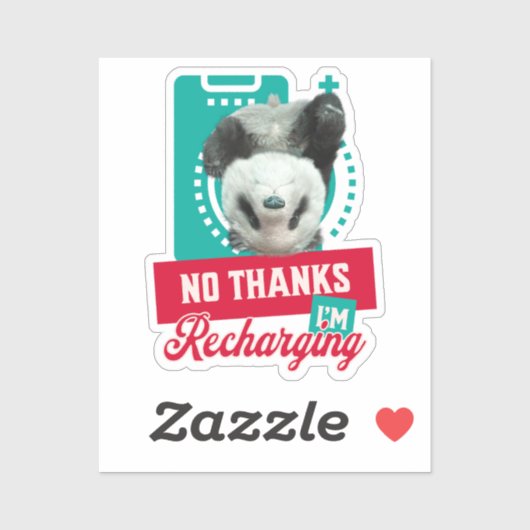 いいえ感謝してい、私はPanda Bear Cub Batteryを充電している シール (シート)