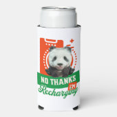 いいえ感謝してい、私はPanda Bear Cub Batteryを充電している スリム缶クーラー (Seltzer正面)