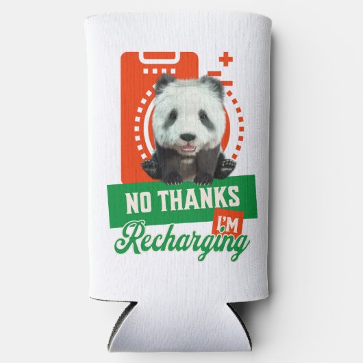 いいえ感謝してい、私はPanda Bear Cub Batteryを充電している スリム缶クーラー (正面)