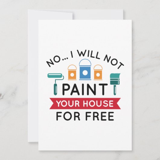 いいえ絵を描お家は無料 サンキューカード (正面)