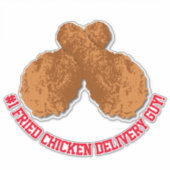 いいえ1トップフライドチキン持ち帰り配達ガイ勝者 シール (正面)