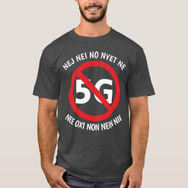 いいえ5G Tシャツに多言語 Tシャツ
