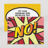 いいえ あなたのメッセージ スピーチ バブル ファン レトロ 案内ポストカード (正面/裏面)