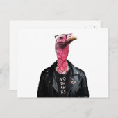 いいえ、ありがとう。眼鏡おもしろい付き七面鳥 ポストカード (正面/裏面)