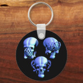 いいえ、いいえ、話いいえ悪スカルのキーチェーン キーホルダー (正面)