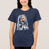 いいえ、まだ話したことはない" – 未来的な女性ロブ トライブレンドTシャツ (正面)