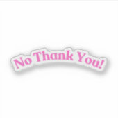 いいえ | ピンクおもしろい シール (正面)